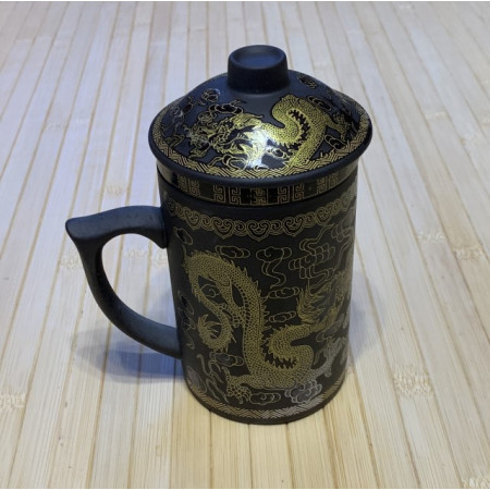 Заварочная чашка Драконы черная с ситом 350 мл